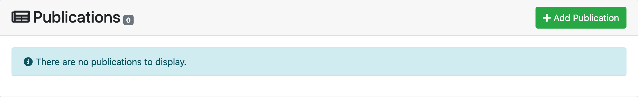 Add Publication button