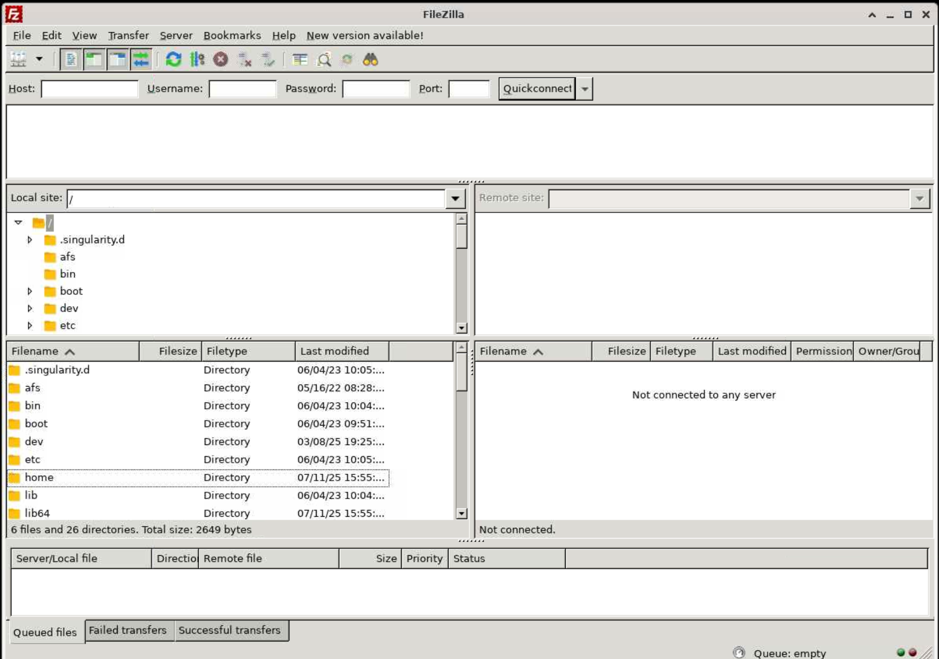 OOD FileZilla Running