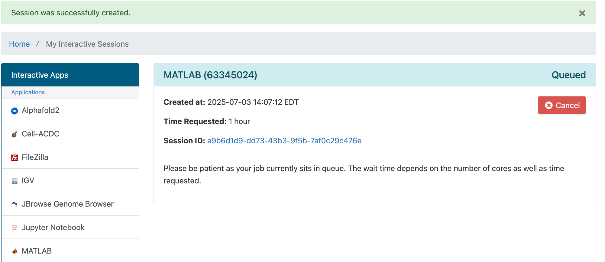OOD Matlab in queue